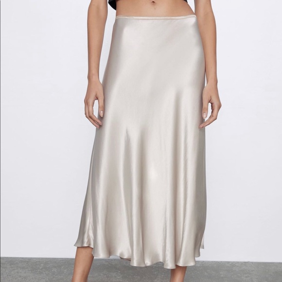 satin effect skirt